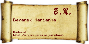 Beranek Marianna névjegykártya